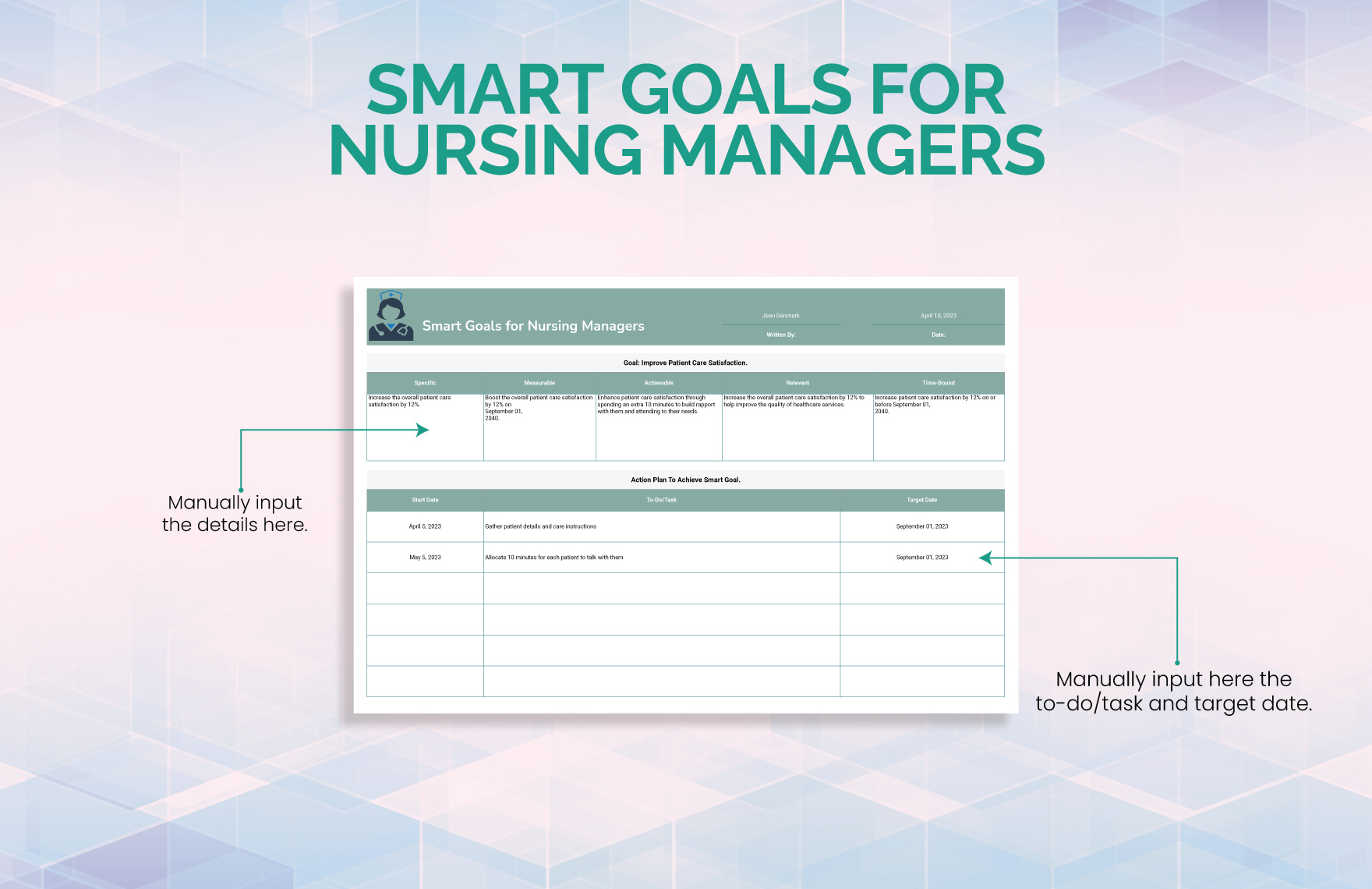 Smart Goals For Nursing Managers Template