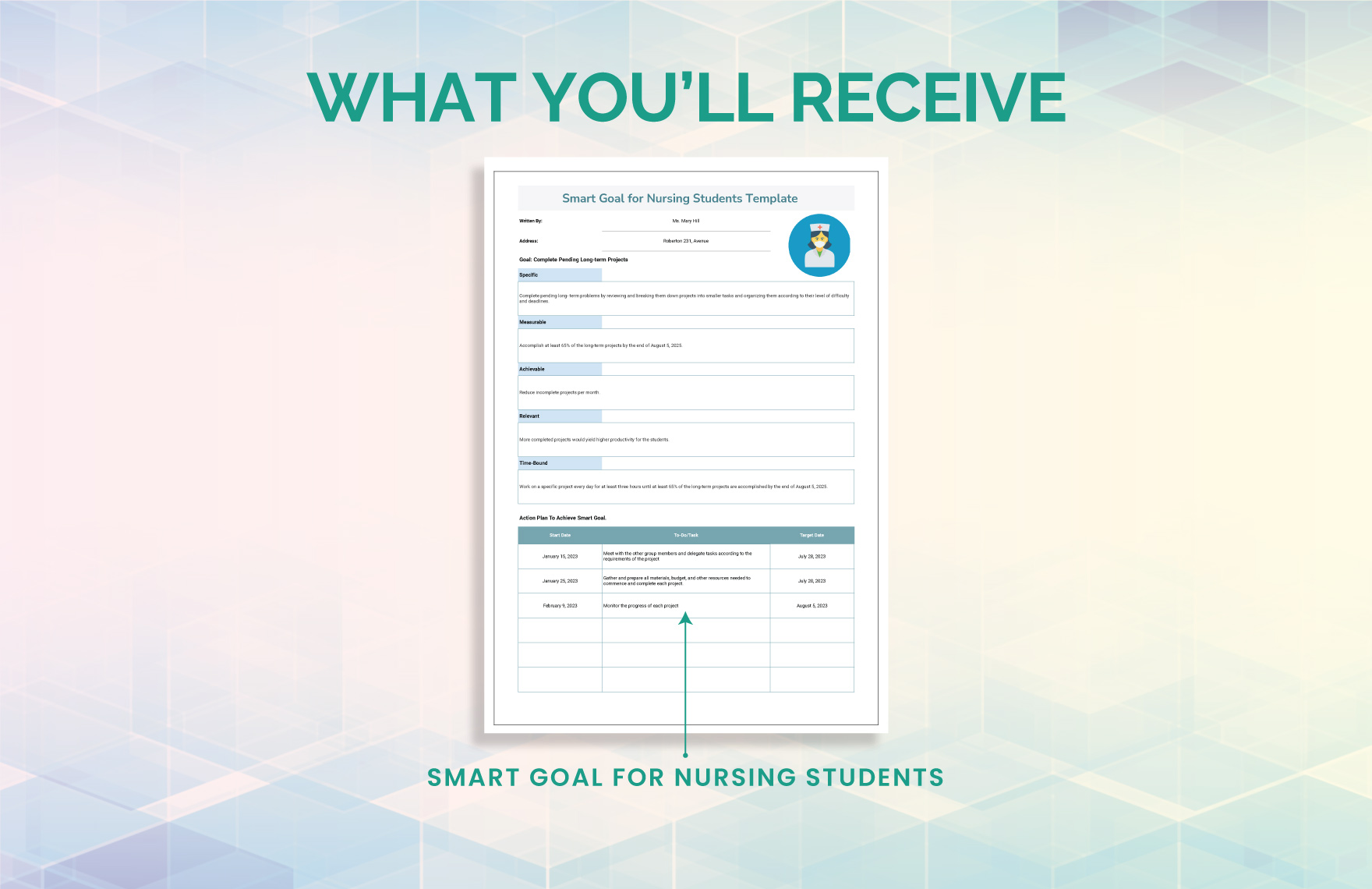 Smart Goal For Nursing Students Template