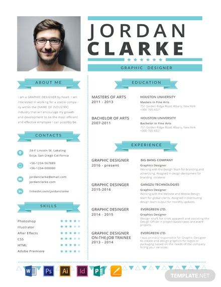 Hipster Resume Template - Illustrator, InDesign, Word, Apple Pages, PSD, Publisher