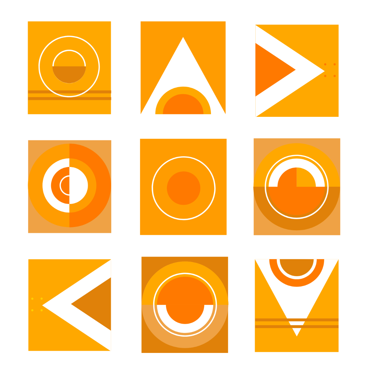 Orange Geometric Vector Template