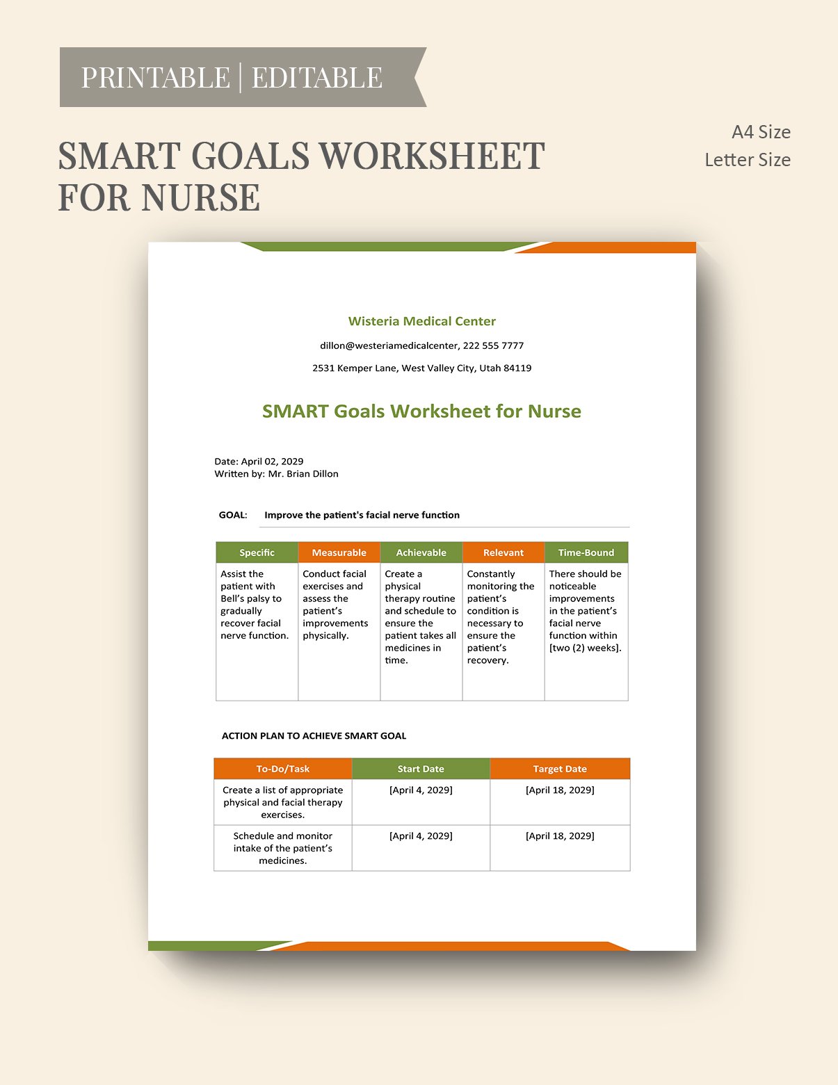 Examples Of Nursing Smart Goals Template