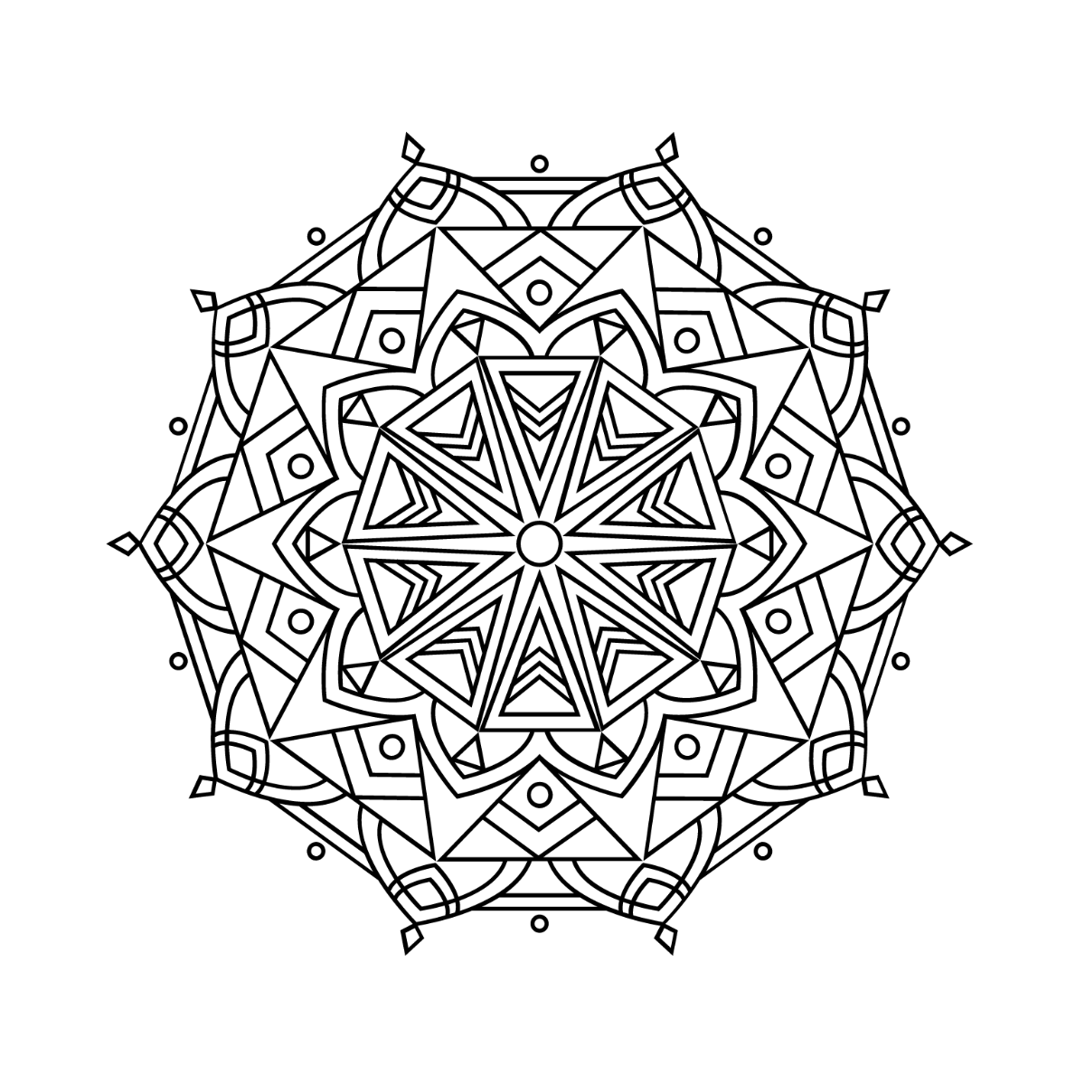 Geometric Mandala Vector Template