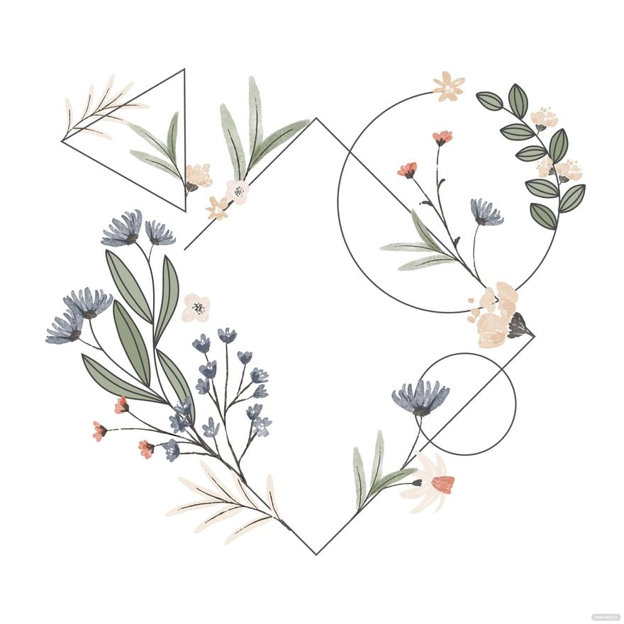 Floral Geometric Vector in Illustrator, EPS, SVG, JPG, PNG