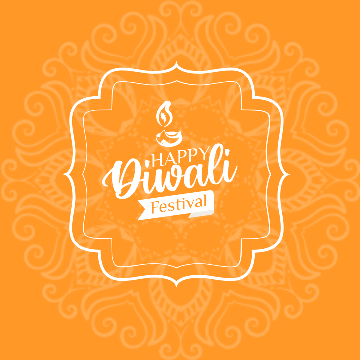 Happy Diwali Calligraphy Vector Template