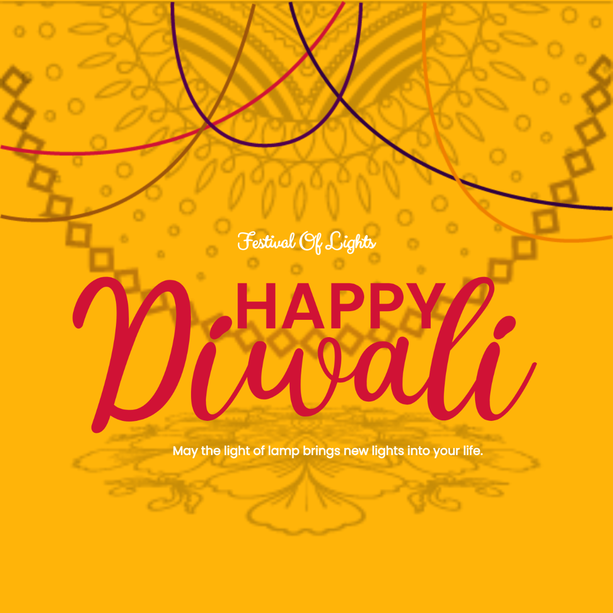 Happy Diwali Typography Vector Template