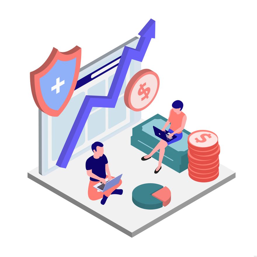 Financial Insurance Isometric Illustration in Illustrator, SVG, JPG, EPS, PNG - Download | Template.net