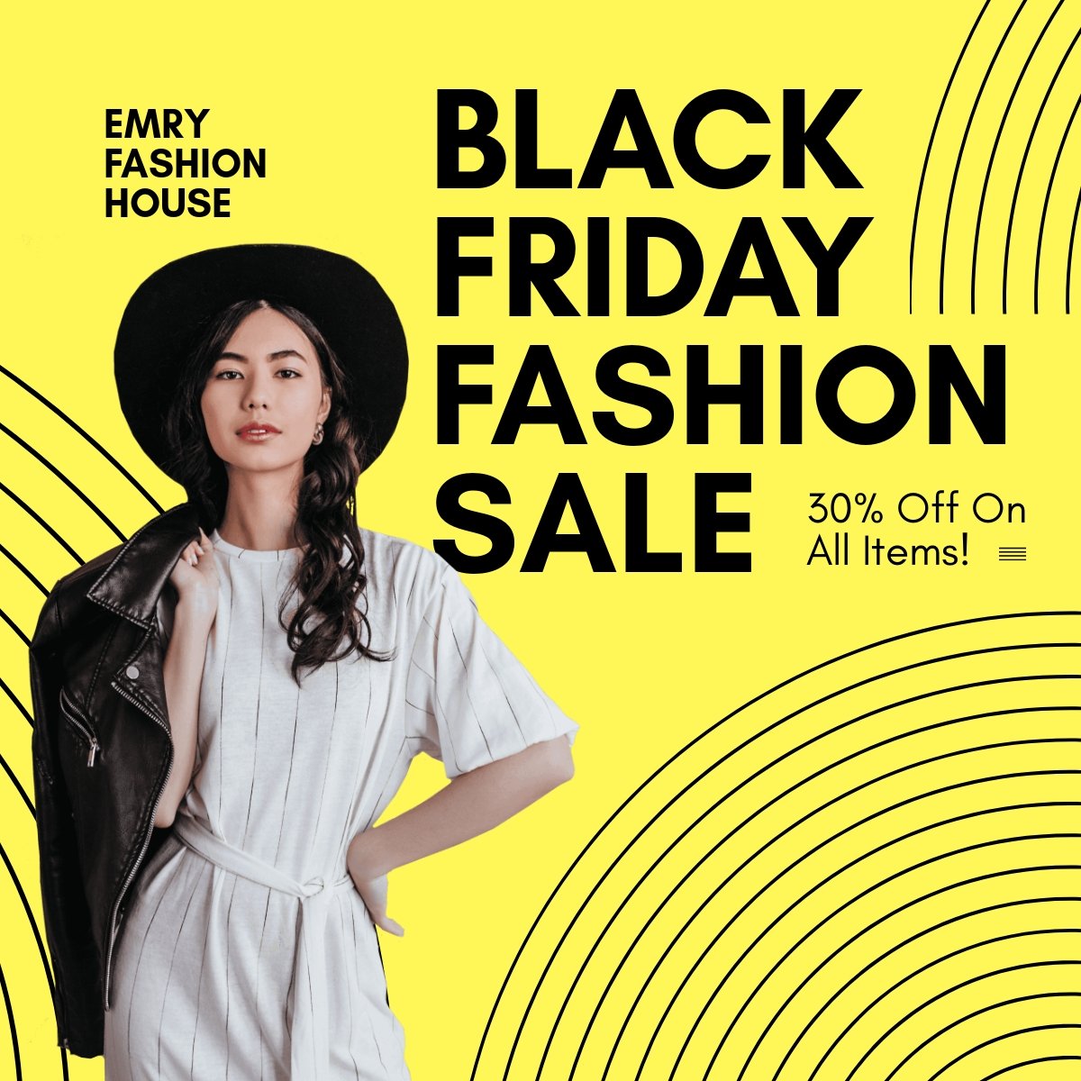 Black Friday Fashion Sale LinkedIn Post Template