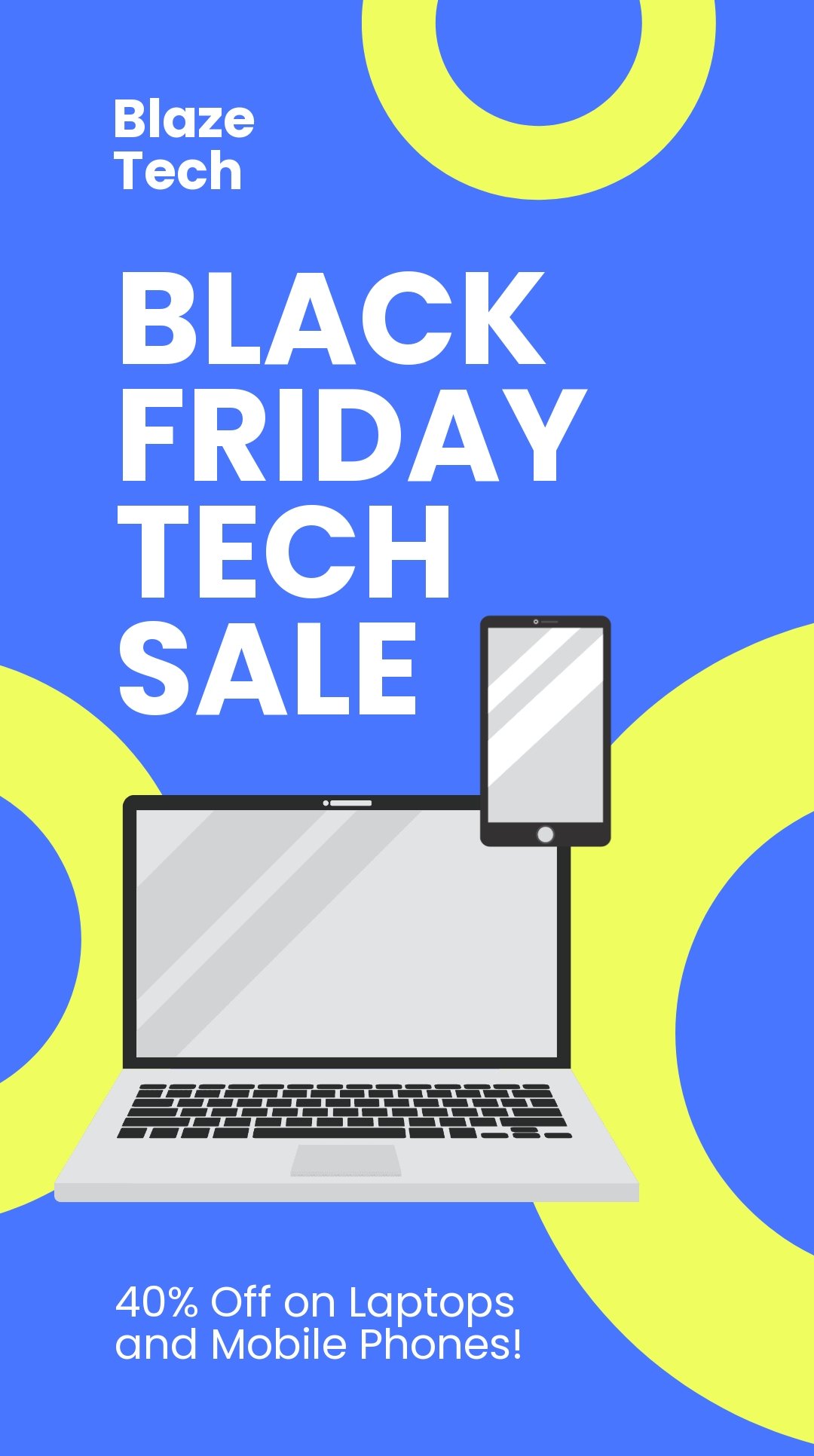 Free Black Friday Tech Sale Whatsapp Post Template
