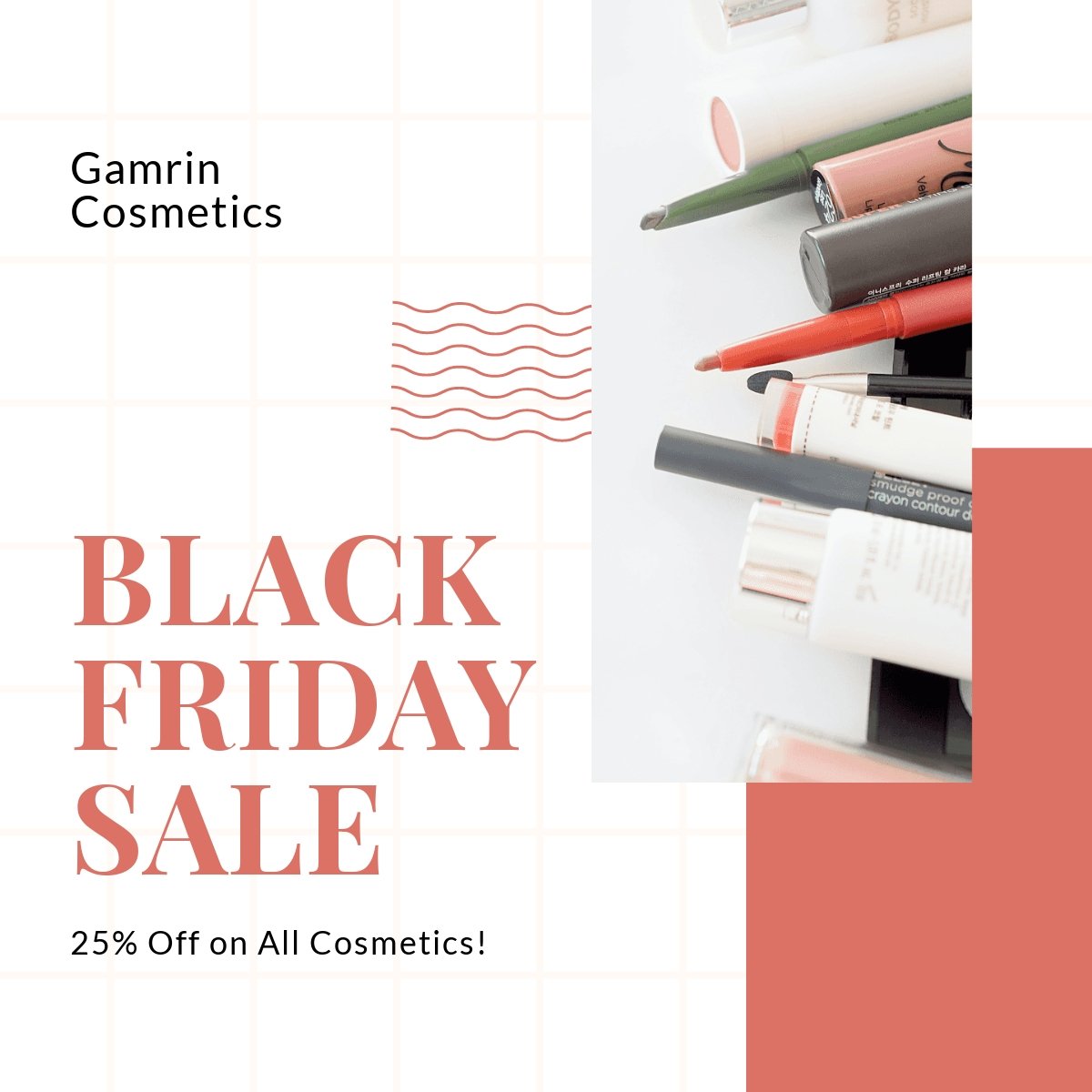Black Friday Cosmetics Sale LinkedIn Post Template