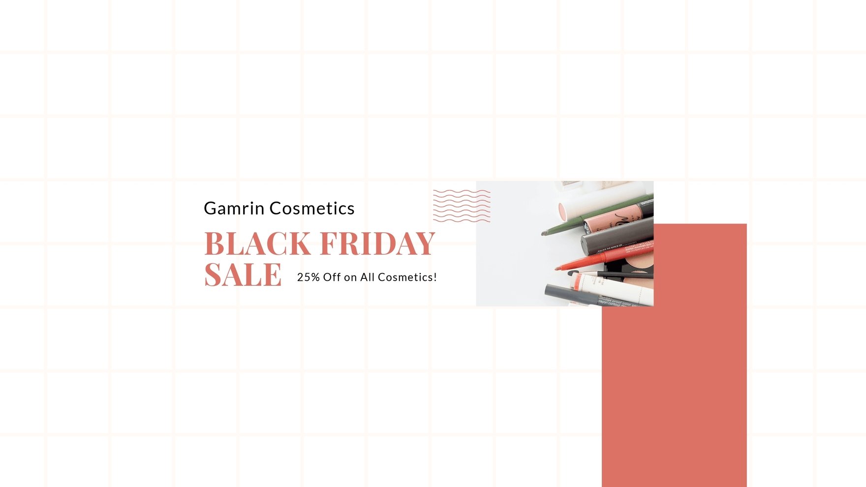 Black Friday Cosmetics Sale YouTube Banner Template