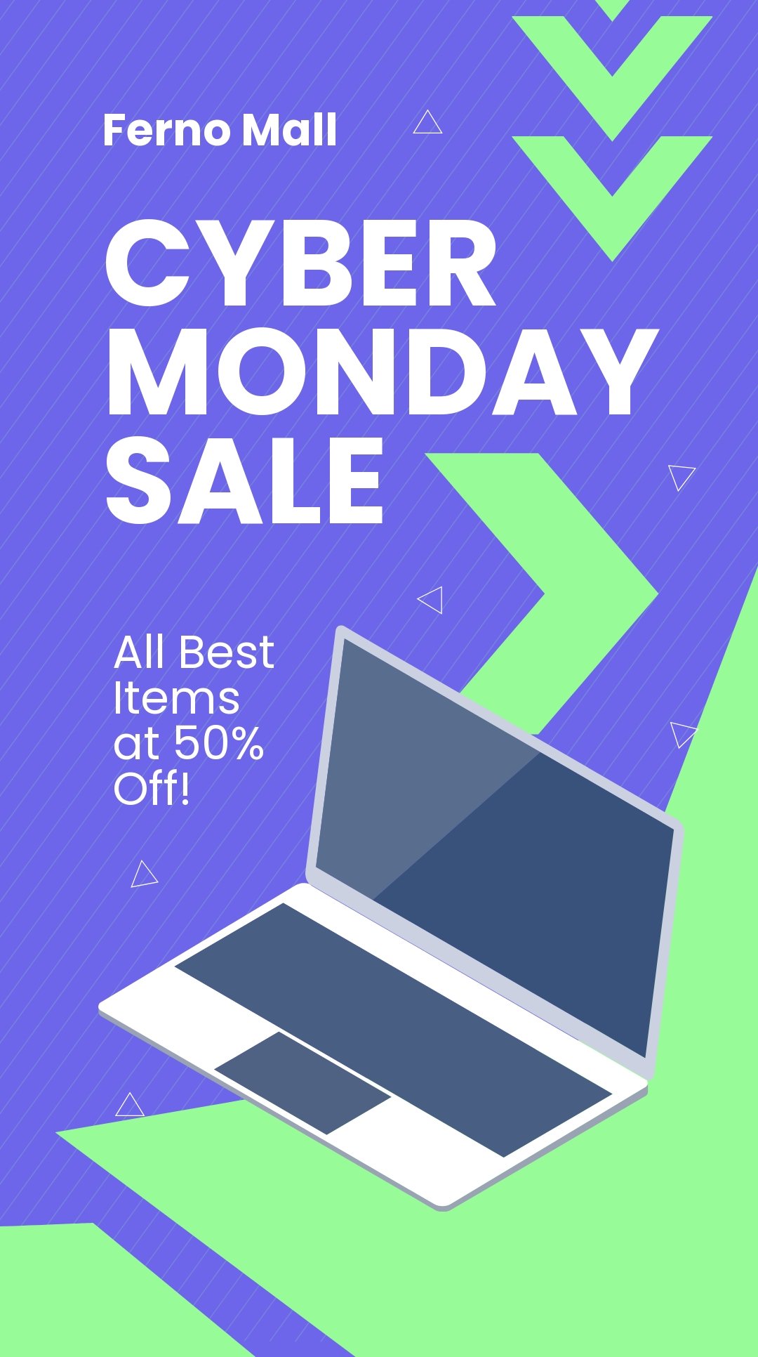 Free Cyber Monday Sales Event Whatsapp Post Template
