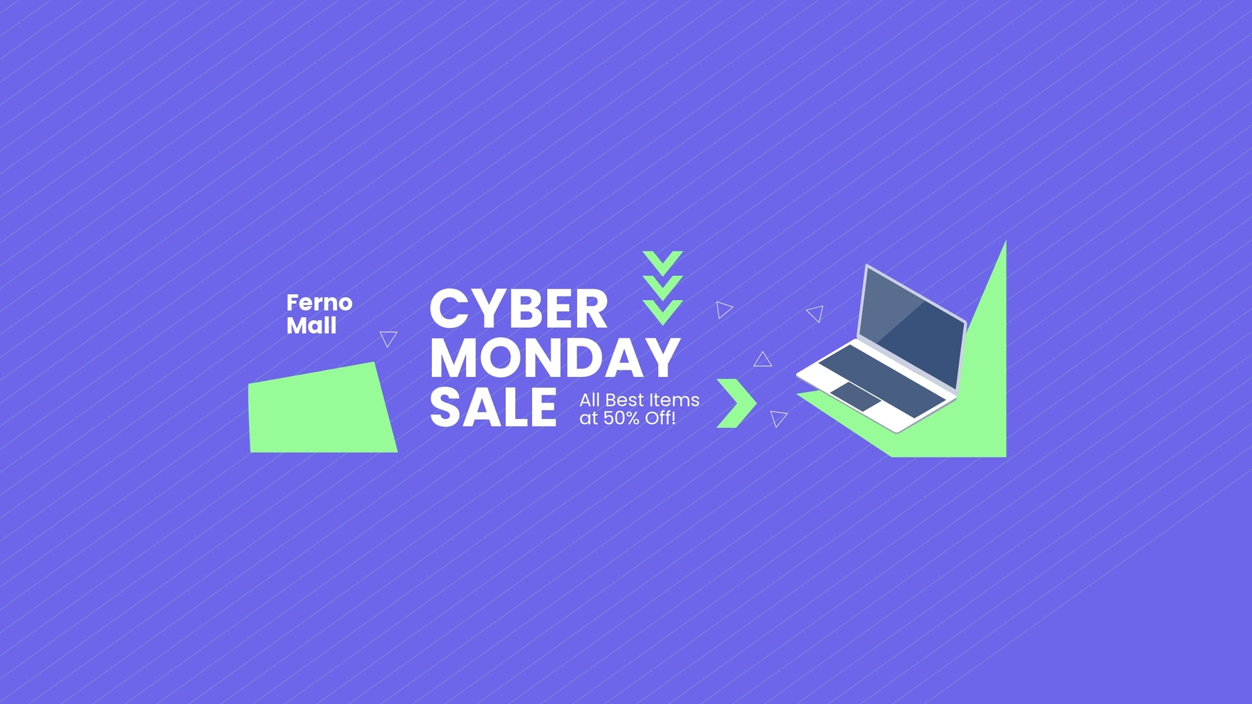 Cyber Monday Sales Event Youtube Banner Template