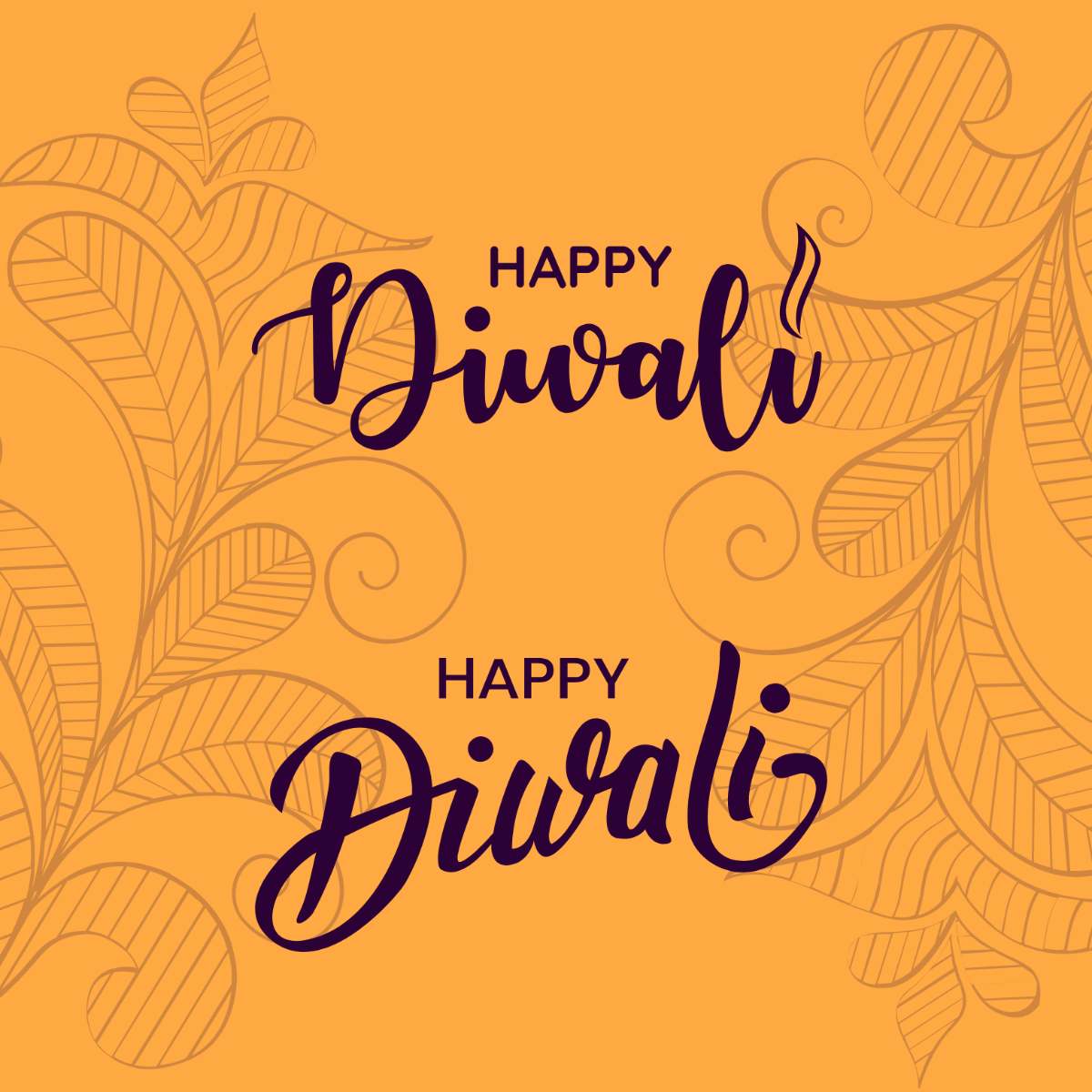 Happy Diwali Text Vector Template