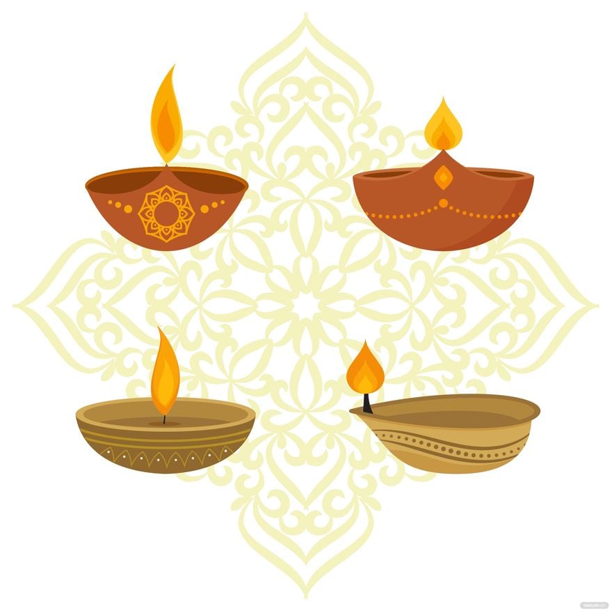 Diwali Candle Vector