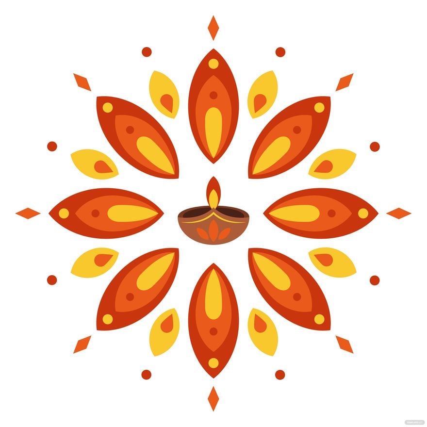 Orange Diwali Vector in Illustrator, EPS, SVG, JPG, PNG