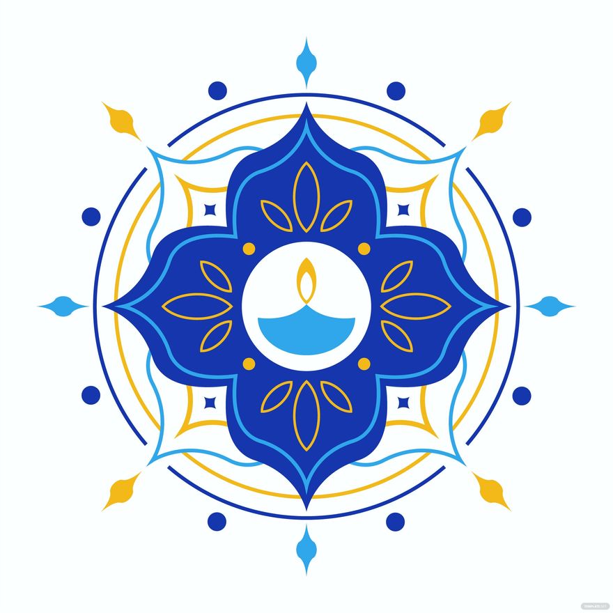 Blue Diwali Vector in Illustrator, EPS, SVG, JPG, PNG