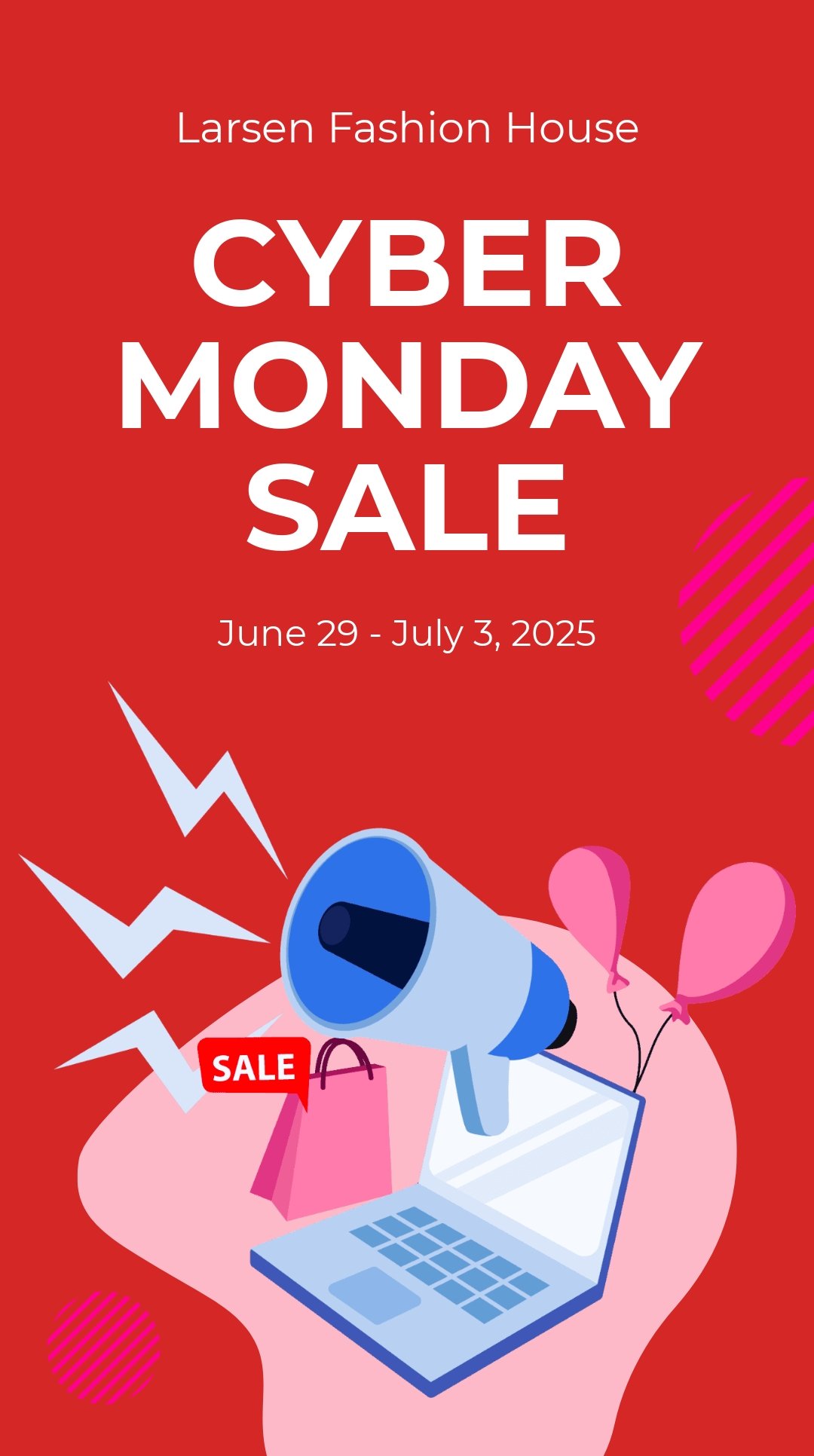 Cyber Monday Sale Announcement Whatsapp Post Template