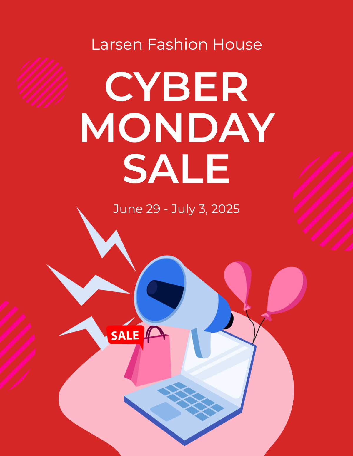 Free Cyber Monday Sale Announcement Flyer Template
