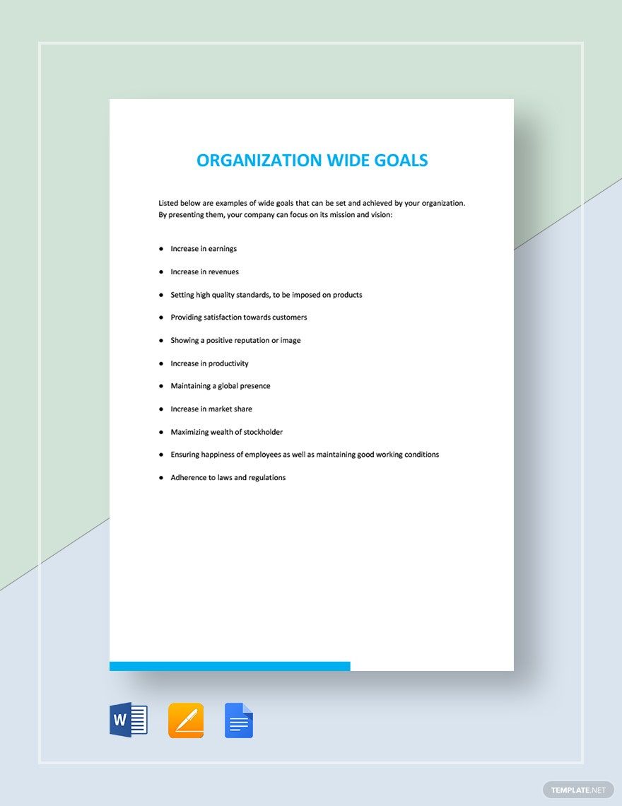 Organization Wide Goals Template