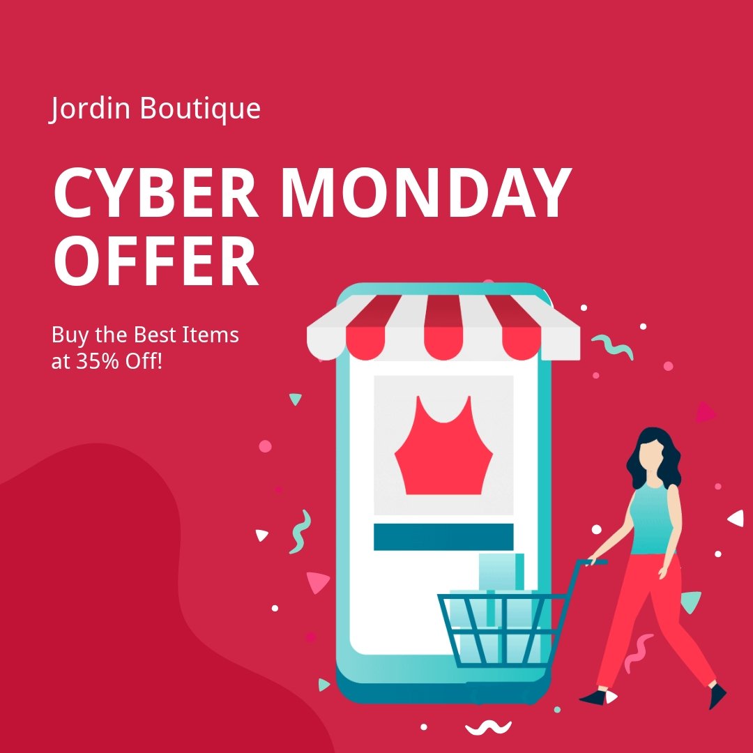 Free Animated Cyber Monday Instagram Post Template 
