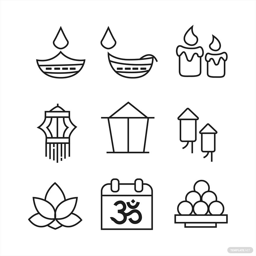 Diwali Symbols Vector