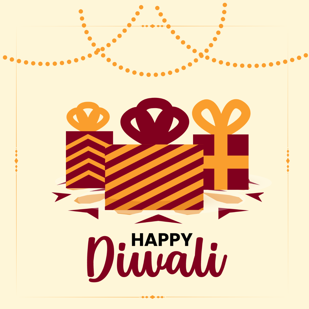 Diwali Gift Box Vector Template