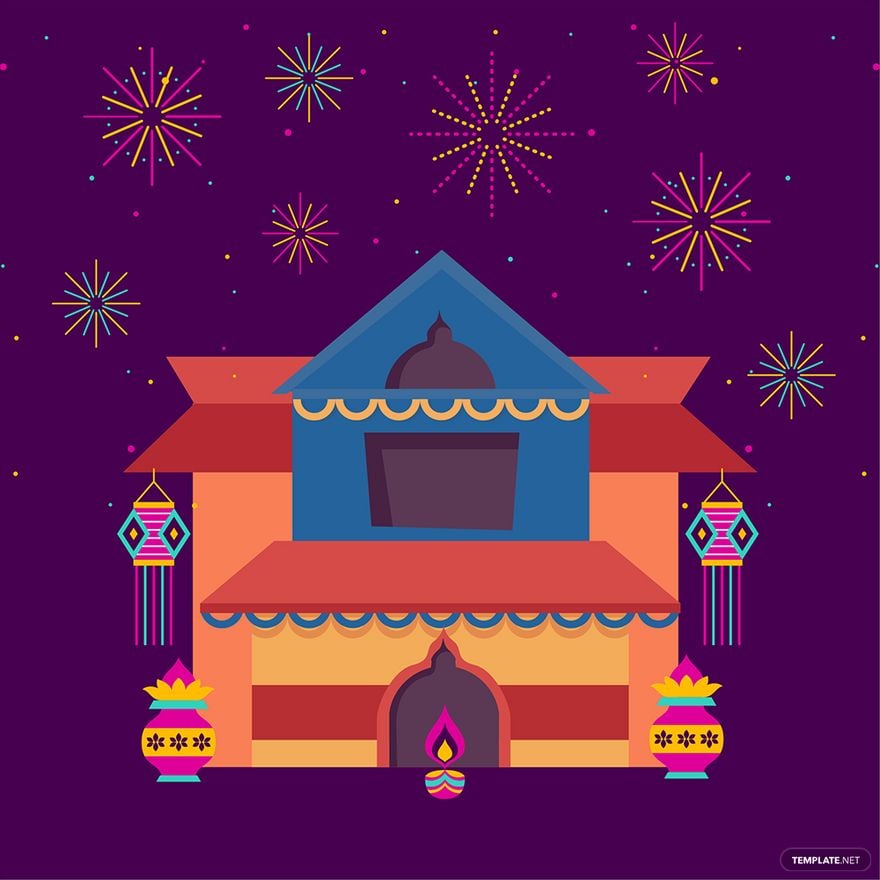 Diwali House Vector in Illustrator, EPS, SVG, JPG, PNG