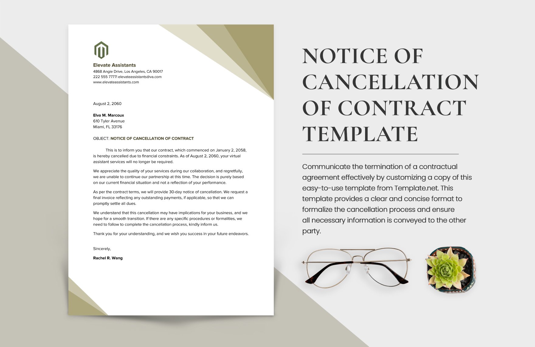 Notice of Cancellation of Contract Template