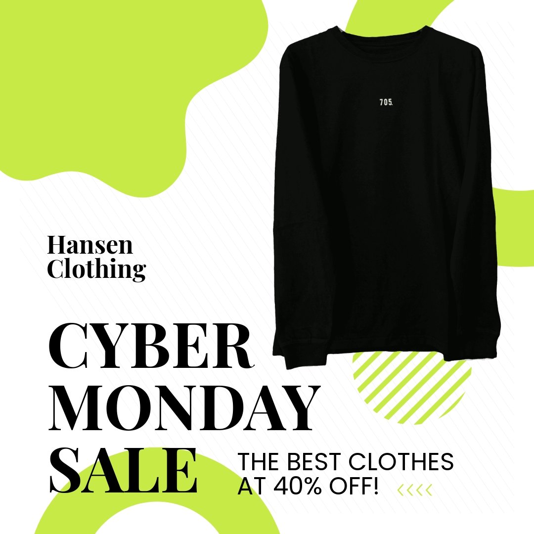 Cyber Monday Clothing Sale Instagram Post Template