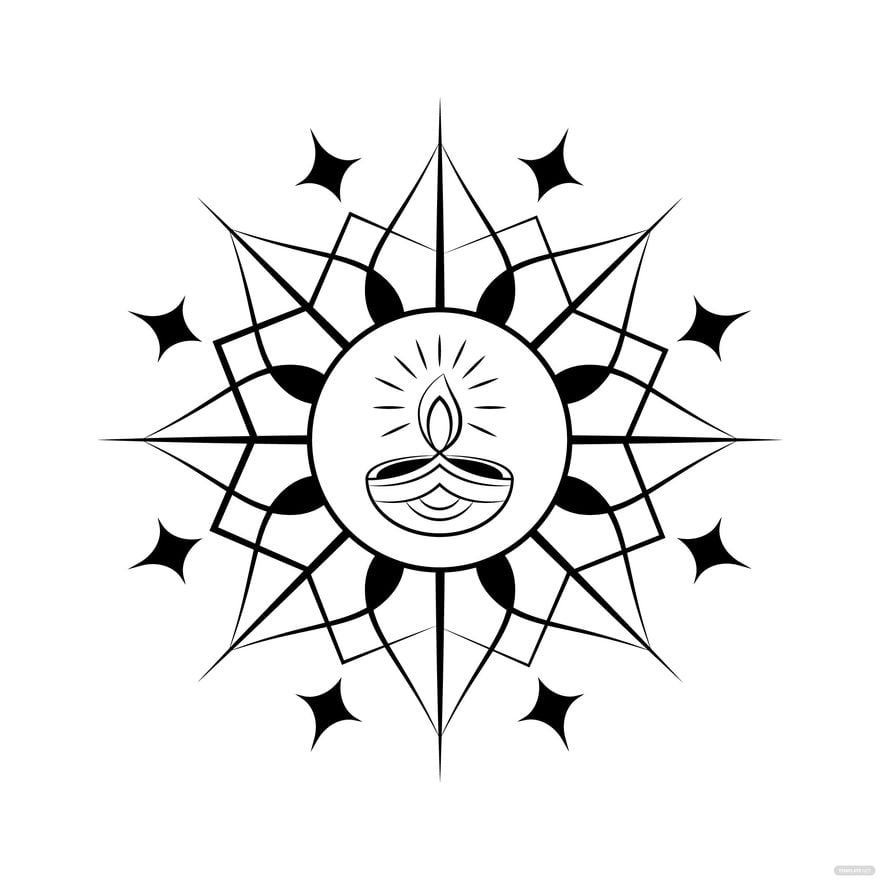 Free Black And White Diwali Vector