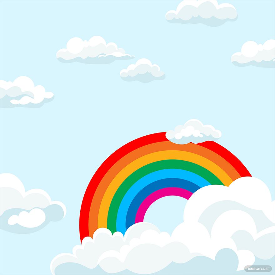 Sky With Rainbow Vector in Illustrator, EPS, SVG, JPG, PNG