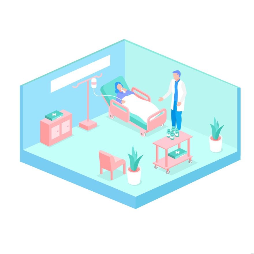 Isometric Hospital Illustration