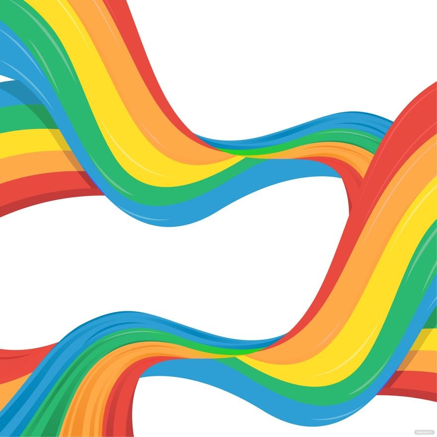 Rainbow Wave Vector in Illustrator, EPS, SVG, JPG, PNG