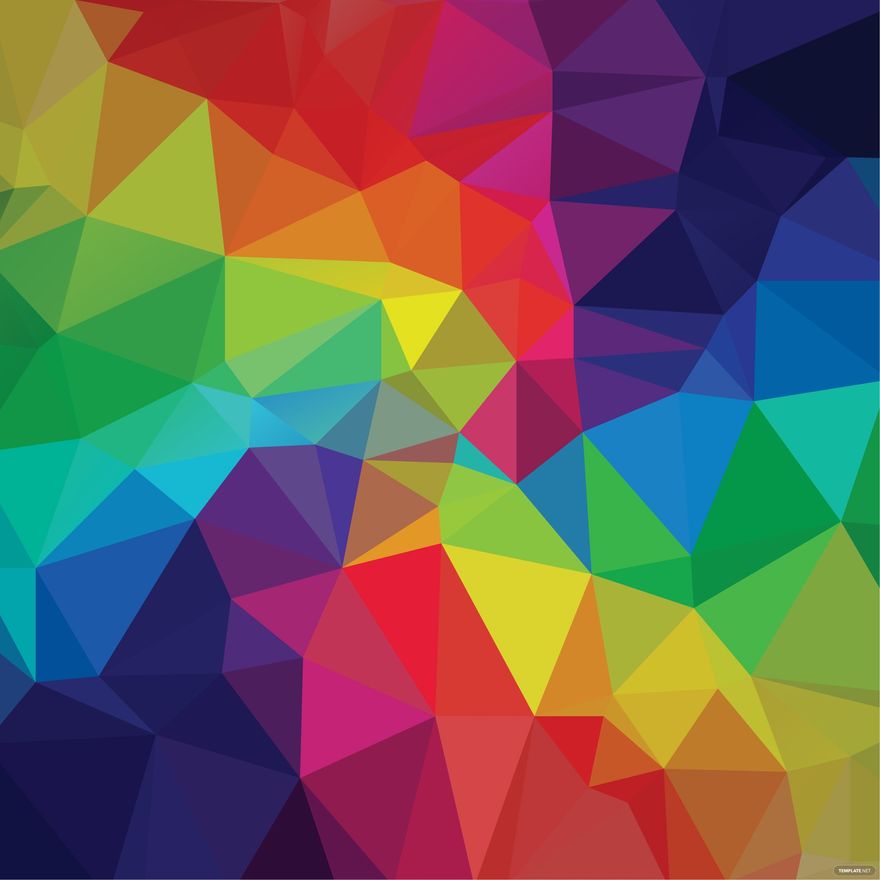 Geometric Rainbow Vector in Illustrator, EPS, SVG, JPG, PNG