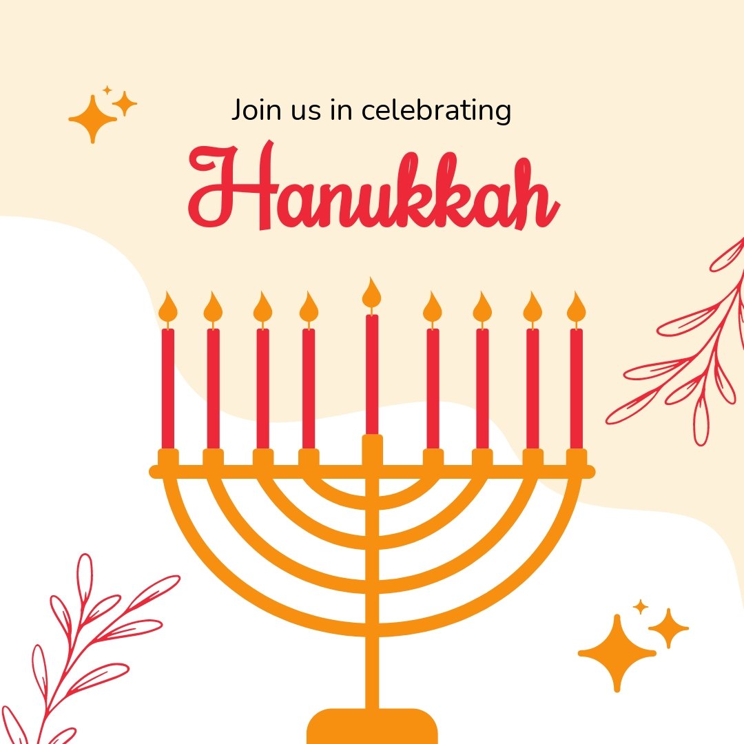 Free Hanukkah Celebration Instagram Post Template