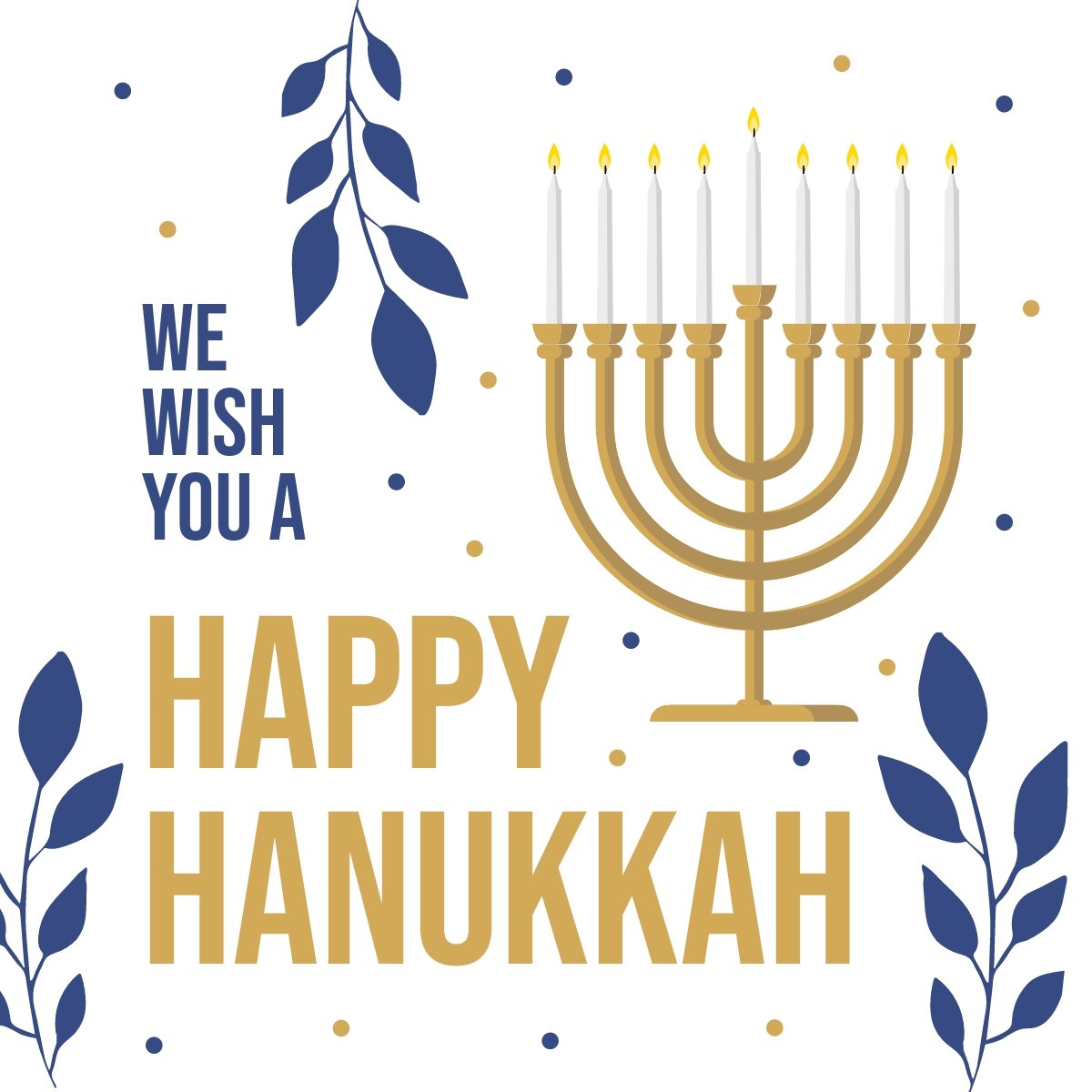 Free Happy Hanukkah Linkedin Post Template