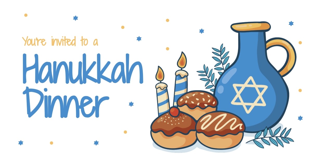 Free Hanukkah Dinner Facebook Post Template