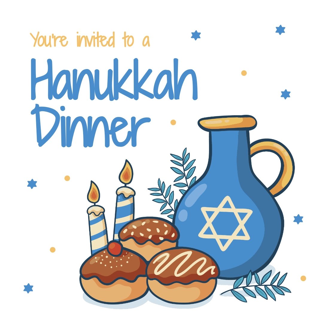 Hanukkah Dinner Instagram Post