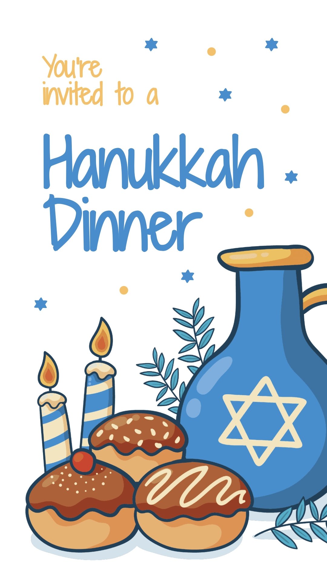 Free Hanukkah Dinner Whatsapp Post Template