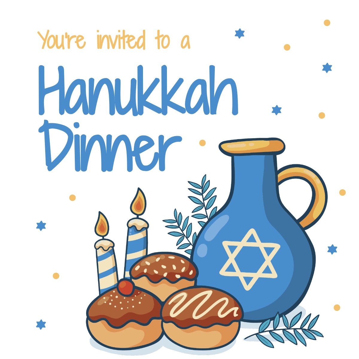 Free Hanukkah Dinner Linkedin Post Template