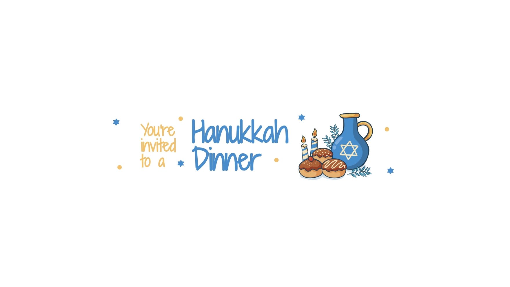 Hanukkah Dinner Youtube Banner Template
