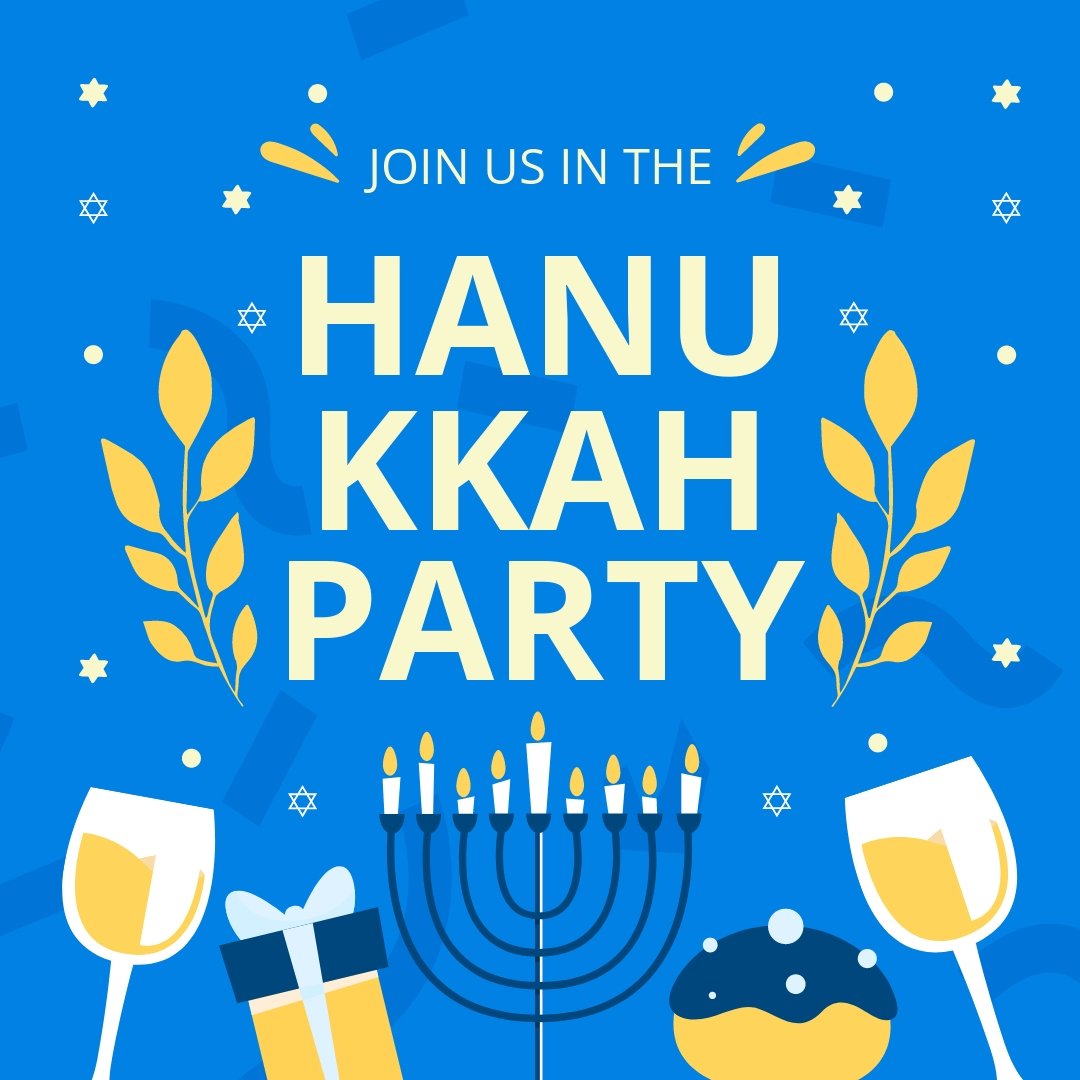 Hanukkah Party Instagram Post Template