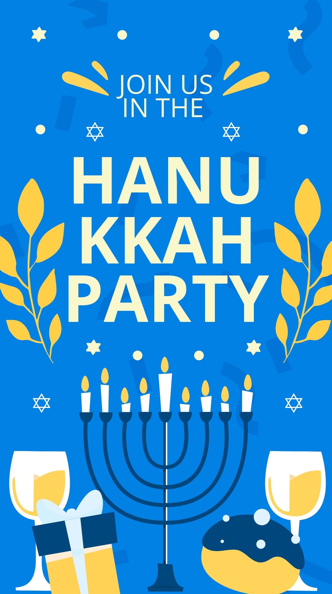 Free Hanukkah Party Instagram Story Template