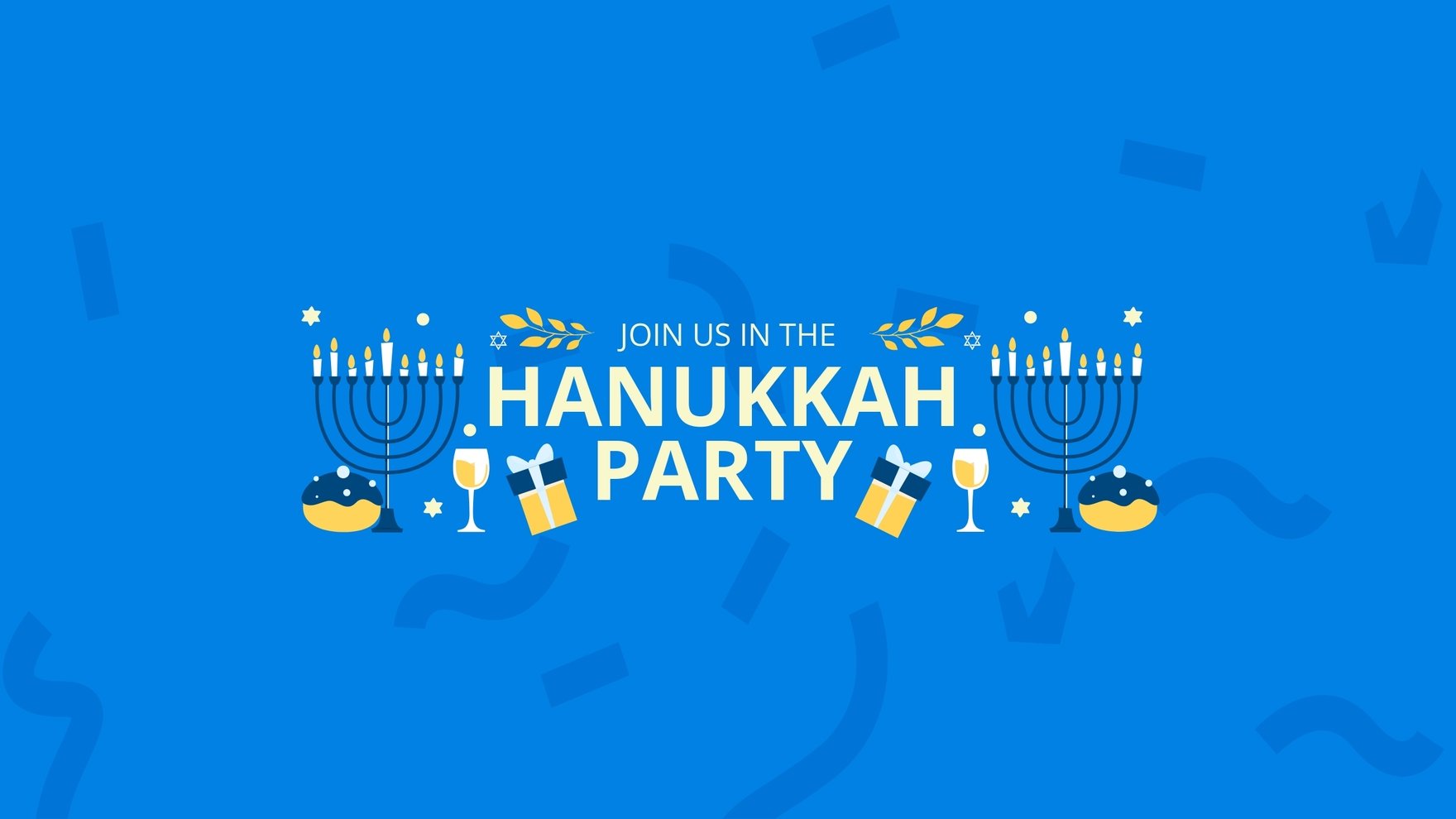 Hanukkah Party Youtube Banner Template