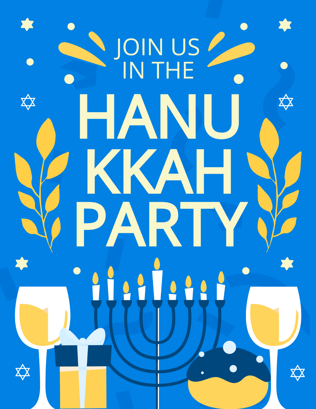 Hanukkah Party Flyer Template