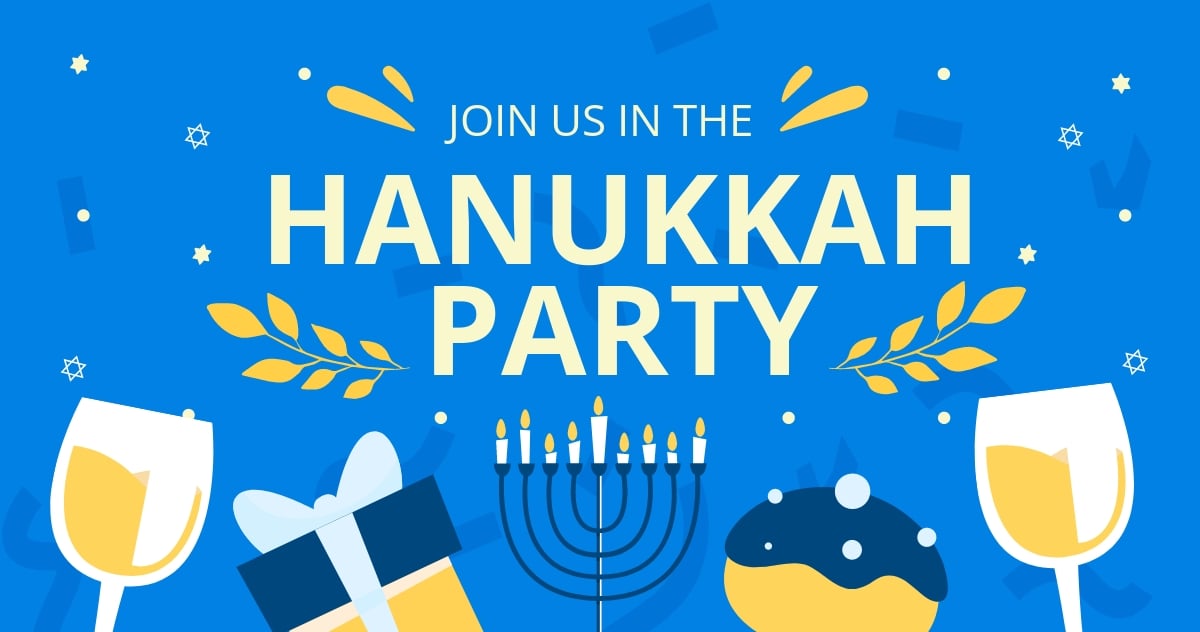 Hanukkah Party Facebook Post Template