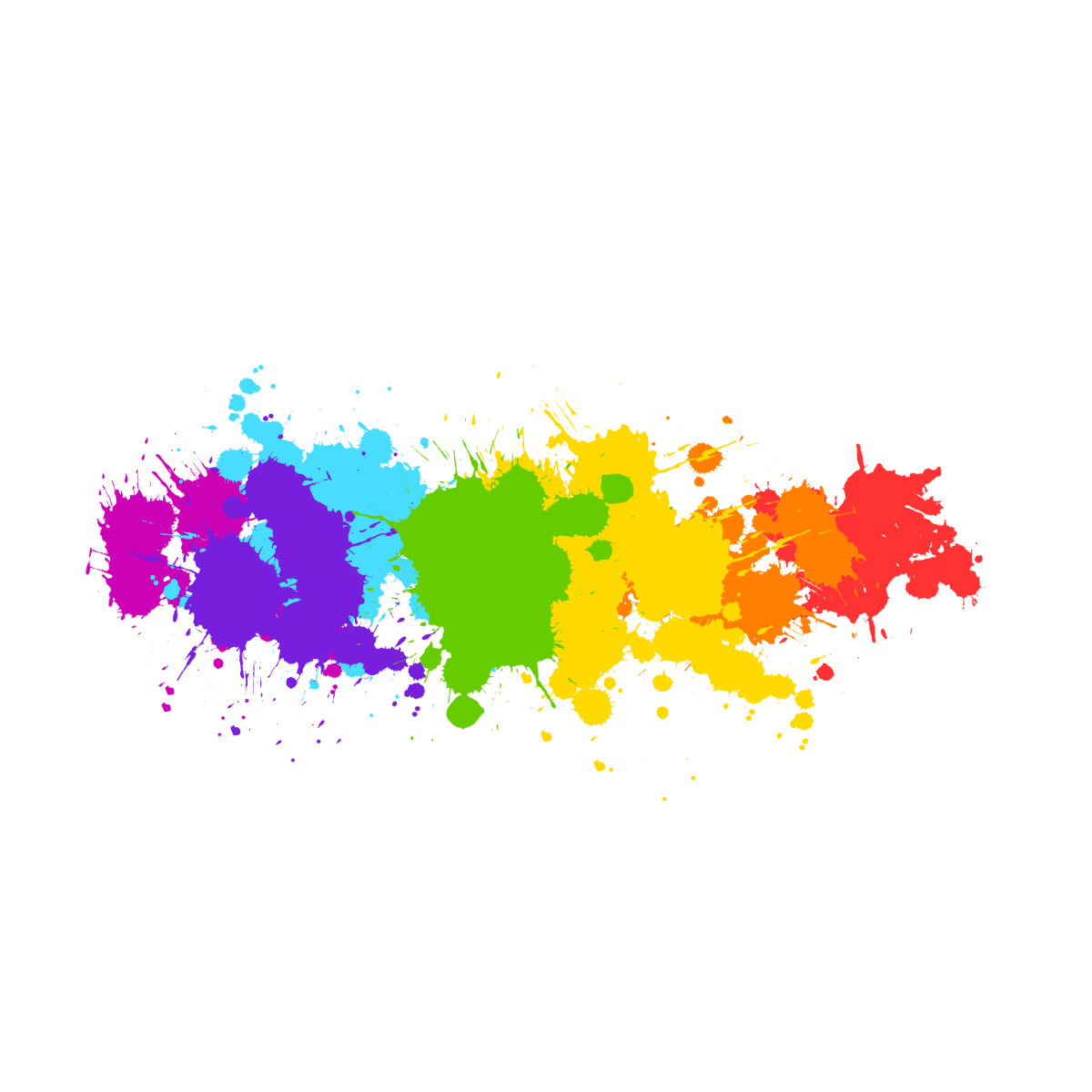 Rainbow Ink Splatter Vector Template
