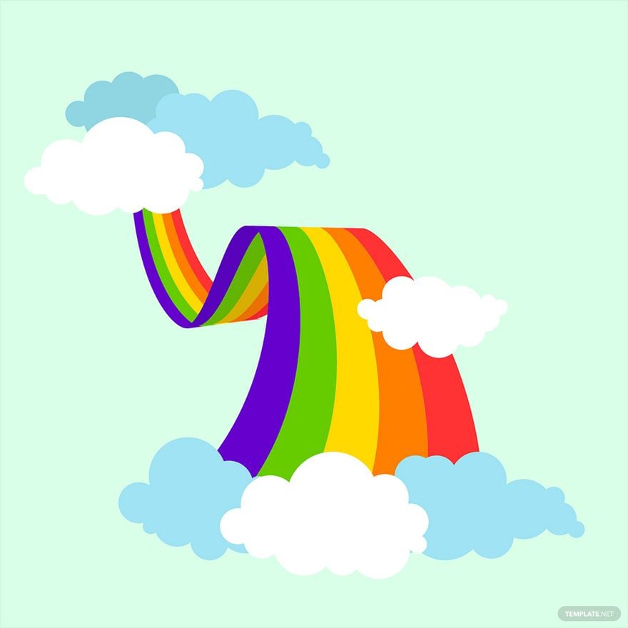 Flowing Rainbow Vector in Illustrator, EPS, SVG, JPG, PNG