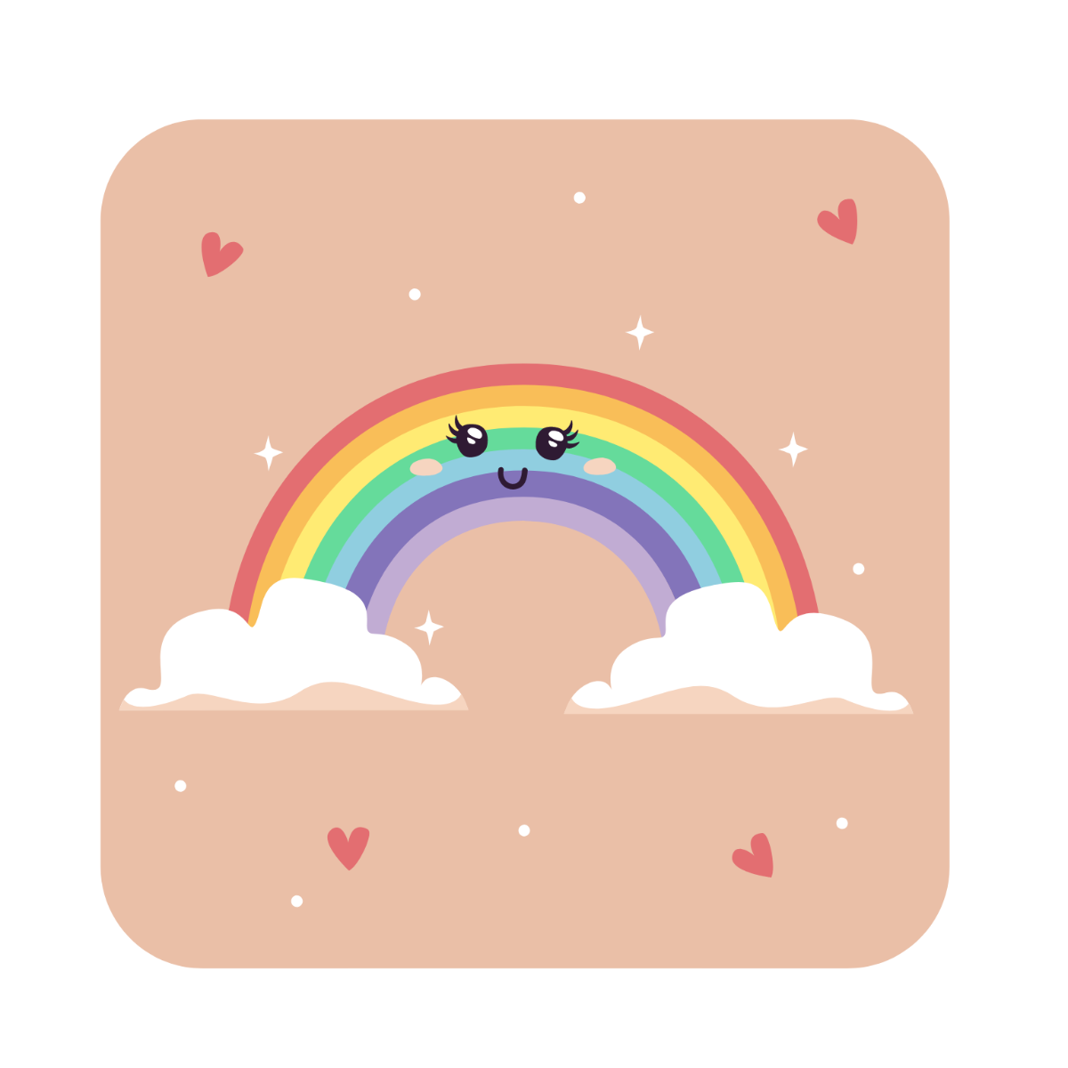 Cute Rainbow Vector Template