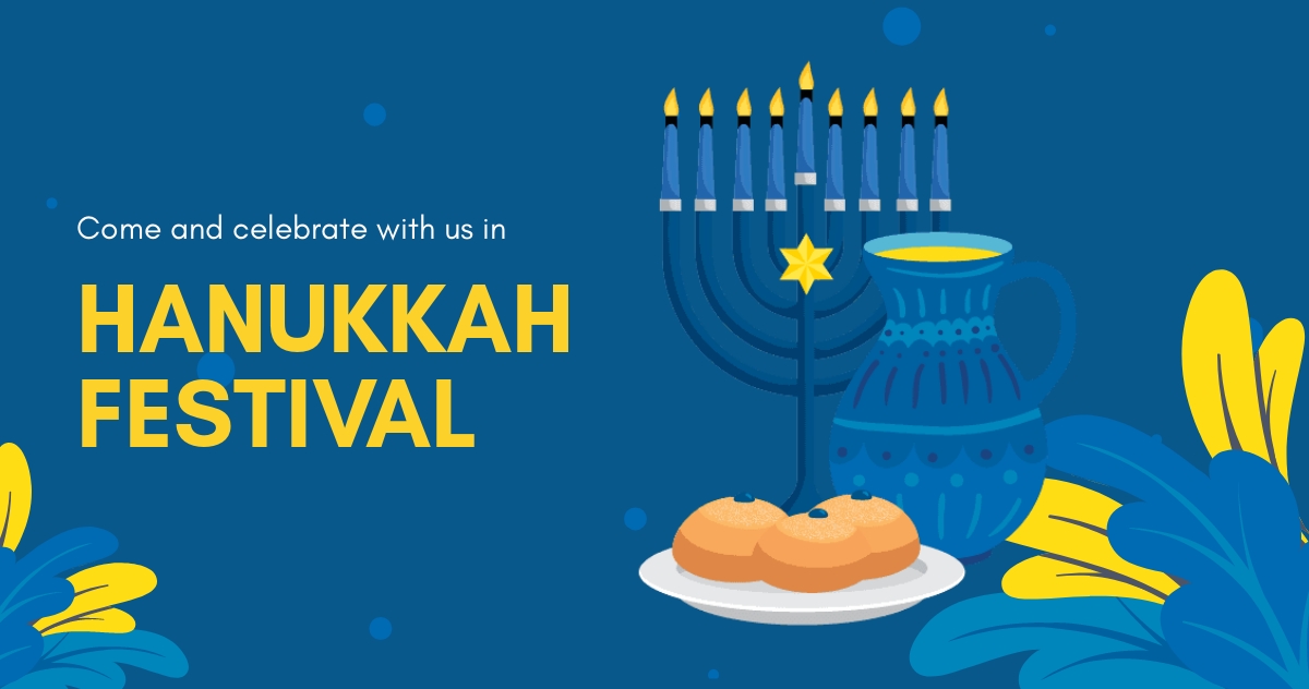 Hanukkah Festival Facebook Post Template